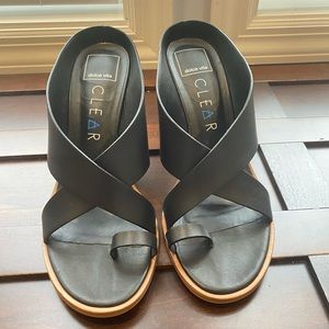 NWOB Dolce Vita Black Jaylyn Wedge Sandals Size 9